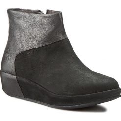 Botki FLY LONDON - Briefly P500662008 Blk/Graphite. Czarne buty zimowe damskie Fly London, z materiału, na obcasie. W wyprzedaży za 339,00 zł.