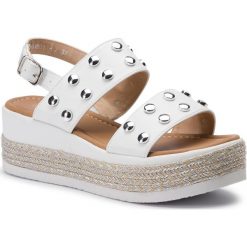 Espadryle JENNY FAIRY - WS19013-02 White. Białe espadryle damskie Jenny Fairy, bez wzorów, ze skóry ekologicznej, bez obcasa, na obcasie. Za 79,99 zł.