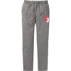 Spodnie sportowe bonprix szary melanż. Szare spodnie męskie bonprix, s, z aplikacjami, sportowe. Za 79,99 zł.