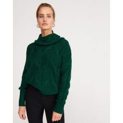 Sweter z szerokim golfem - Khaki. Brązowe swetry damskie Reserved, s, bez wzorów, bez rękawów. Za 139,99 zł.