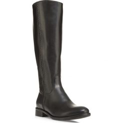 Buty damskie. Czarne kozaki damskie Wittchen, na co dzień, ze skóry, na wysokim obcasie, bez zapięcia. W wyprzedaży za 367,92 zł.