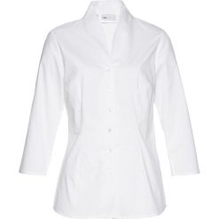 Bluzka ze stójką bonprix biały. Białe bralety damskie marki bonprix, ze stójką. Za 74,99 zł.