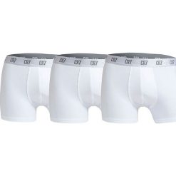 CR7 Cristiano Ronaldo - Bokserki (3-pack). Białe bokserki męskie CR7 Cristiano Ronaldo, s, bez wzorów, z elastanu. Za 99,90 zł.