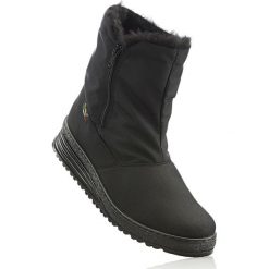 Nieprzemakalne kozaki na każdą pogodę bonprix czarny. Czarne buty zimowe męskie marki bonprix. Za 179,99 zł.