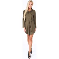 Sukienki: Sukienka koszulowa khaki 5065