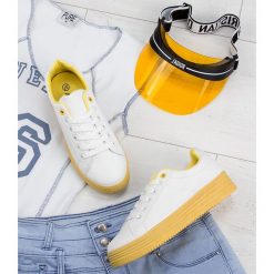 Buty sportowe damskie Abloom W-68 Biało-Żółte. Żółte buty sportowe damskie ABLOOM, bez wzorów, z tkaniny, klasyczne. Za 49,00 zł.