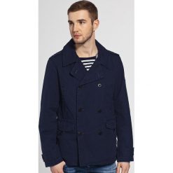 Tom Tailor - Kurtka / posezonowe. Niebieskie płaszcze męskie TOM TAILOR DENIM, xl, bez wzorów, z bawełny, klasyczne, długie, bez kaptura. W wyprzedaży za 79,90 zł.