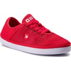 Tenisówki BIG STAR - DD274A420 Red. Czerwone półbuty damskie BIG STAR, na co dzień, bez wzorów, z gumy, retro, bez obcasa, na płaskiej podeszwie, bez zapięcia. W wyprzedaży za 109,00 zł.