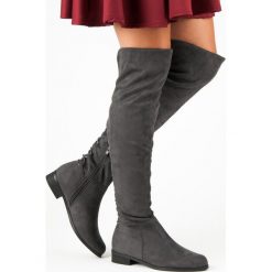 SZARE KOZAKI MUSZKIETERKI. Szare buty zimowe damskie Merg. Za 102,90 zł.