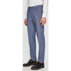 S.Oliver Black Label - Spodnie. Niebieskie spodnie męskie s.Oliver BLACK LABEL, s, z haftami, z elastanu, eleganckie. W wyprzedaży za 99,90 zł.