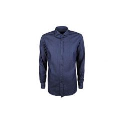 Koszule z długim rękawem Trussardi 52C000361 / Close Fit French collar. Niebieskie koszule męskie Trussardi, m, bez wzorów, bez kołnierzyka, z długim rękawem. Za 289,00 zł.