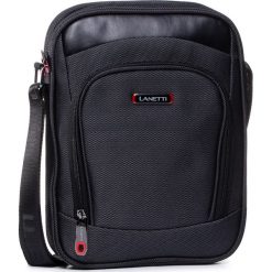 Saszetka LANETTI - BMR-S-007-10-03 Black. Szare torby męskie skórzane Lanetti, bez wzorów, z materiału, młodzieżowe. Za 99,99 zł.