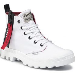 Trapery PALLADIUM - Pampa Unzip U 76443-171-M White. Białe trapery damskie Palladium, z tworzywa sztucznego, klasyczne, bez obcasa, bez zapięcia. Za 429,00 zł.