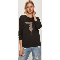 Trussardi Jeans - Bluza. Czarne bluzy męskie Trussardi Jeans, s, z nadrukiem, z elastanu, klasyczne, z okrągłym kołnierzem, z długim rękawem, długie, bez kaptura. Za 389,90 zł.