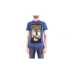 T-shirty z krótkim rękawem Barbour BATEE0363. Niebieskie t-shirty męskie Barbour, s, bez wzorów, bez kołnierzyka, krótkie. Za 184,69 zł.
