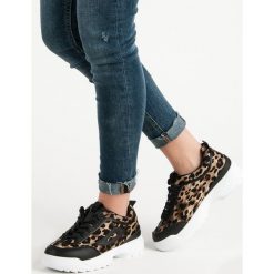 CZARNE SNEAKERSY ANIMAL PRINT. Czarne trampki i tenisówki damskie Merg. Za 119,90 zł.