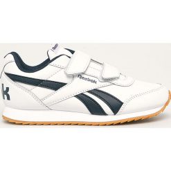 Reebok Classic - Buty dziecięce Royal Cljog. Białe trampki chłopięce Reebok Classic, bez wzorów, z gumy, sportowe, bez zapięcia. Za 149,90 zł.
