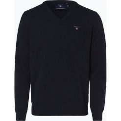 Gant - Sweter męski, niebieski. Niebieskie swetry męskie GANT, xxl, bez wzorów, z wełny, bez kołnierzyka, bez kaptura. Za 299,95 zł.