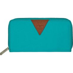 Portfele damskie: Portfel „Glam Signature” w kolorze turkusowym – 19 x 10 x 2 cm