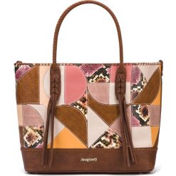 Desigual Ayax Holbox Torebka Brązowy Wielokolorowy. Pomarańczowe torebki klasyczne damskie Desigual, w paski, z materiału. Za 481,95 zł.