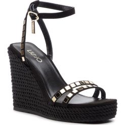 Espadryle LIU JO - Lucy 01 S19089 T9122 Black 22222. Czarne espadryle damskie Liu Jo, bez wzorów, ze skóry, bez obcasa, na obcasie. Za 689,00 zł.