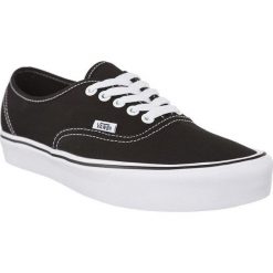 Kultowe Czarno-Białe Wygodne Vansy AUTHENTIC LITE 187. Czarne trampki i tenisówki damskie Molly.pl, bez wzorów, z gumy, bez zapięcia. Za 299,00 zł.