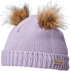 Czapka "Snow Problem" w kolorze lawendowo-brązowym. Pomarańczowe czapeczki niemowlęce Columbia, bez wzorów, z wełny. W wyprzedaży za 35,95 zł.
