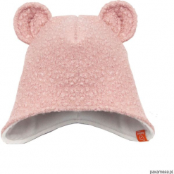 Czapka zimowa zakrywająca uszy - jasny roż. Czerwone czapeczki niemowlęce Pakamera, na zimę, z polaru. Za 79,00 zł.