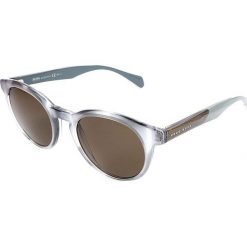 Męskie okulary przeciwsłoneczne w kolorze szaro-brązowym. Szare okulary przeciwsłoneczne męskie marki Hugo Boss Sunglasses, z tworzywa sztucznego, wakacyjne. W wyprzedaży za 279,95 zł.