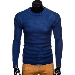 SWETER MĘSKI E135 - GRANATOWY. Niebieskie swetry klasyczne męskie marki Inny, m, klasyczne, z klasycznym kołnierzykiem. Za 39,00 zł.