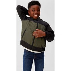 Mango Kids - Kurtka 110 - 164 cm. Niebieskie kurtki chłopięce Mango Kids, bez wzorów, z poliesteru, krótkie, z kapturem. W wyprzedaży za 69,90 zł.