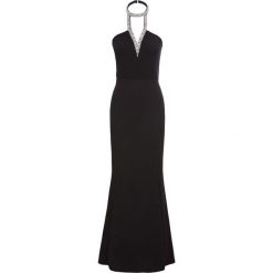 Sukienka wieczorowa bonprix czarny. Czarne sukienki damskie bonprix, z aplikacjami, glamour, bez kołnierzyka, bez rękawów. Za 169,99 zł.