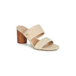 Klapki Lauren Ralph Lauren EMMALEE. Brązowe klapki damskie Lauren Ralph Lauren, bez wzorów, bez obcasa. Za 363,30 zł.