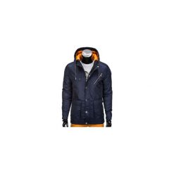 KURTKA MĘSKA PRZEJŚCIOWA PARKA C302 - CIEMNY GRANAT. Szare kurtki męskie pikowane marki Lacoste, z gumy, na sznurówki, thinsulate. Za 99,00 zł.