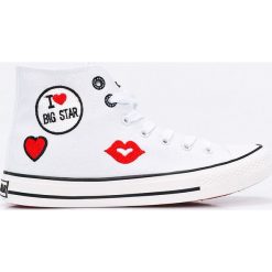 Big Star - Trampki. Białe trampki i tenisówki damskie marki BIG STAR, bez wzorów, z materiału, na sznurówki. W wyprzedaży za 79,90 zł.