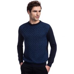 SWETER PIETRO SWNS000310. Niebieskie swetry męskie Giacomo Conti, m, bez wzorów, z jeansu, sportowe, bez kołnierzyka, bez kaptura. Za 199,00 zł.
