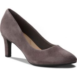 Półbuty CLARKS - Calla Rose 261360484 Dark Grey Suede. Szare creepersy damskie Clarks, z materiału, eleganckie, na obcasie. Za 399,00 zł.
