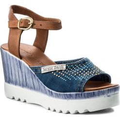 Sandały SERGIO BARDI - Canepina SS127296118HB 670. Niebieskie klapki damskie Sergio Bardi, bez wzorów, ze skóry, bez obcasa, na obcasie. W wyprzedaży za 159,00 zł.