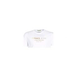 T-shirty z krótkim rękawem Versace Jeans B3GTB73E-36598. Białe t-shirty męskie Versace Jeans, s, bez wzorów, z jeansu, bez kołnierzyka, krótkie. Za 379,10 zł.