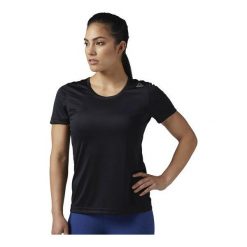 Topy sportowe damskie: Reebok Koszulka damska Running Essentials czarna r. XS (BQ5480)