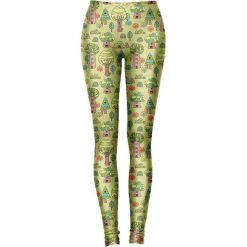 Legginsy we wzory: Legginsy w kolorze zielonym ze wzorem