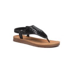 BASSANO WSL996-25 Czarny. Czarne sandały damskie Bassano, bez wzorów, ze skóry ekologicznej, bez obcasa, bez zapięcia. Za 49,99 zł.