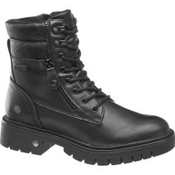 Czarne trapery damskie Dockers na masywne podeszwie Dockers czarne. Czarne trapery damskie DOCKERS, z materiału, bez obcasa, na obcasie, na sznurówki. Za 239,90 zł.