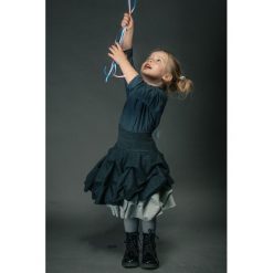 Spódnica podwójnie spieniona dziecięca szara. Szare spódniczki dziewczęce marki Hultaj Polski, na co dzień, z elastanu, eleganckie, długie, mini. Za 179,00 zł.
