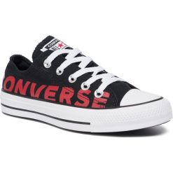 Trampki CONVERSE - Ctas Ox 165430C Black/Enamel Red/White. Czarne półbuty damskie Converse, bez wzorów, z gumy, bez zapięcia. W wyprzedaży za 209,00 zł.