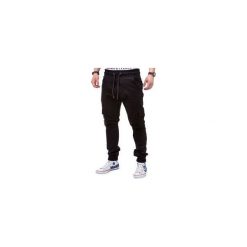Joggery męskie: SPODNIE MĘSKIE JOGGERY P333 – CZARNE