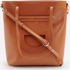 Torebka typu shopper - Pomarańczo. Brązowe torby damskie na zakupy Reserved, bez wzorów, bez dodatków. Za 149,99 zł.
