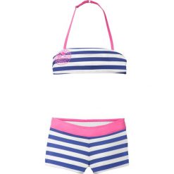 Stroje dwuczęściowe dziewczęce: Bikini dziewczęce (2 części) bonprix szafirowo-biały w paski