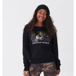 Bluza z fotonadrukiem - Czarny. Czarne bluzy damskie House, s, bez wzorów, bez rękawów, bez kaptura. Za 79,99 zł.