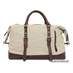 VAMP VINTAGE XL™ baw+skóra - BIEL RYŻOWA. Szare torby męskie na ramię marki Pakamera, ze skóry, na ramię. Za 468,00 zł.